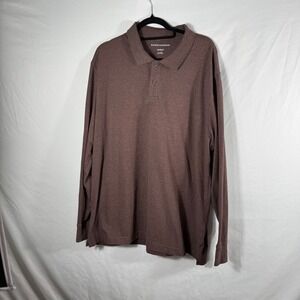 Saddlebred Men's X-Large Brown Long Sleeve Polo
